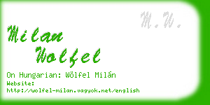 milan wolfel business card